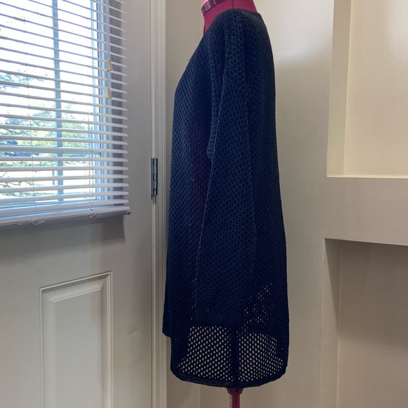 Model France women black mesh long sleeves cardigan. Size L/XL. Used. - Picture 3 of 8